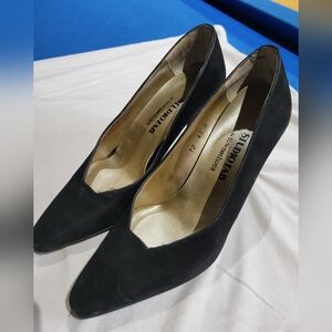 Black Suede Heels.  Size 4 1/2